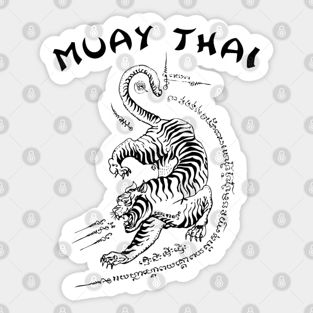 Muay Thai Tiger Sak Yant Tattoo Kickboxing Thailand Sticker by VintCam